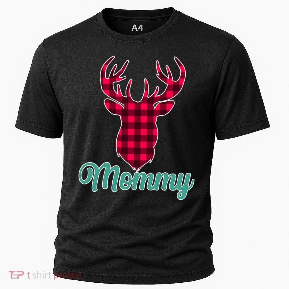 Matching Holiday Family Plaid Reindeer Mommy Performance Shirt