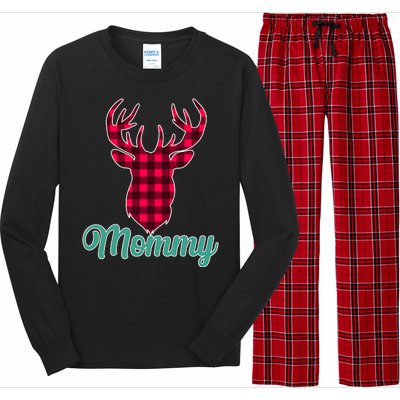 Matching Holiday Family Plaid Reindeer Mommy Long Sleeve Pajama Set