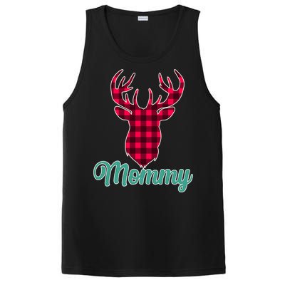 Matching Holiday Family Plaid Reindeer Mommy PosiCharge Competitor Tank