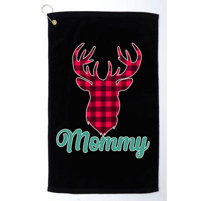 Matching Holiday Family Plaid Reindeer Mommy Golf Towel