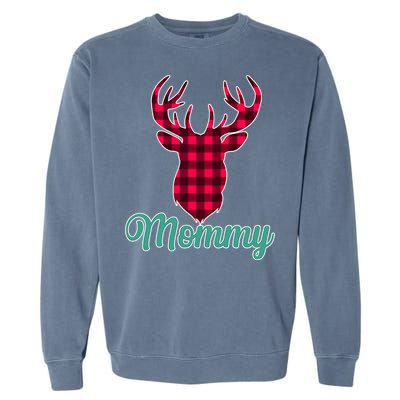 Matching Holiday Family Plaid Reindeer Mommy Garment-Dyed Sweatshirt