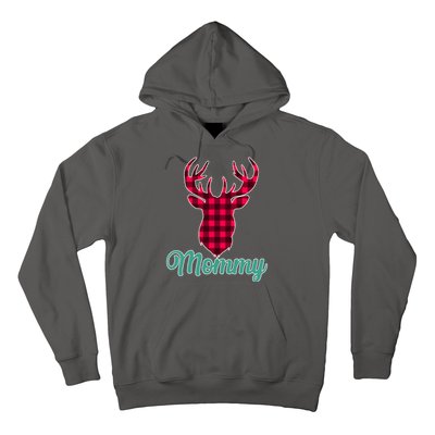 Matching Holiday Family Plaid Reindeer Mommy Hoodie