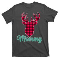 Matching Holiday Family Plaid Reindeer Mommy T-Shirt