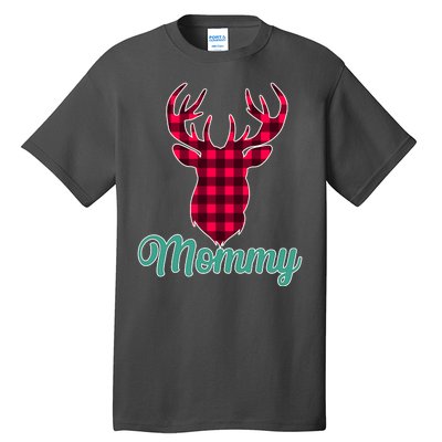 Matching Holiday Family Plaid Reindeer Mommy Tall T-Shirt