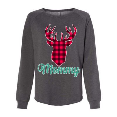 Matching Holiday Family Plaid Reindeer Mommy Womens California Wash Sweatshirt