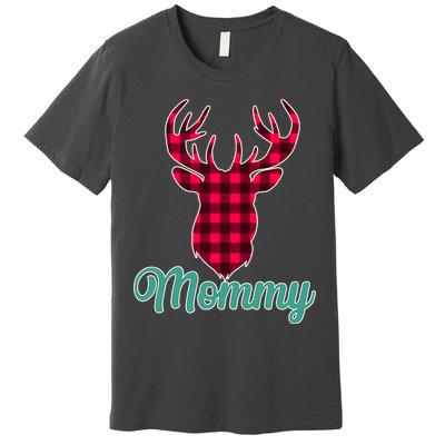 Matching Holiday Family Plaid Reindeer Mommy Premium T-Shirt