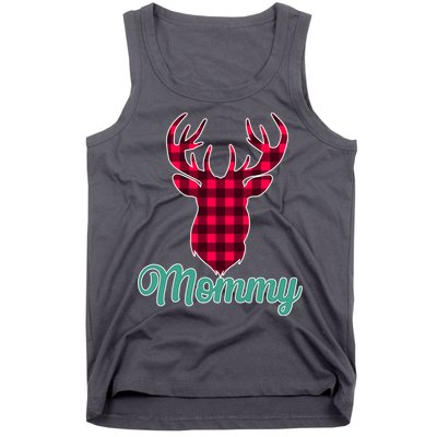 Matching Holiday Family Plaid Reindeer Mommy Tank Top