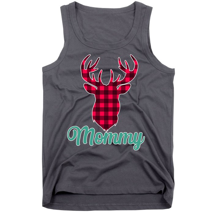 Matching Holiday Family Plaid Reindeer Mommy Tank Top