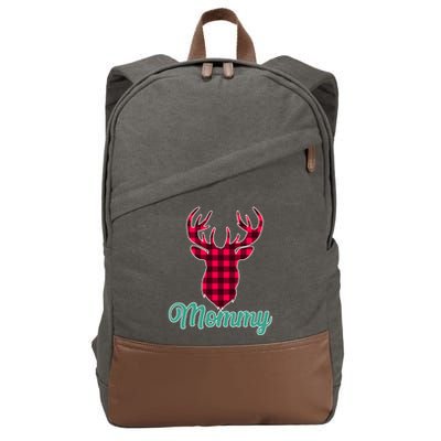 Matching Holiday Family Plaid Reindeer Mommy Cotton Canvas Backpack