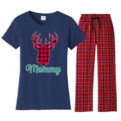 Matching Holiday Family Plaid Reindeer Mommy Women's Flannel Pajama Set