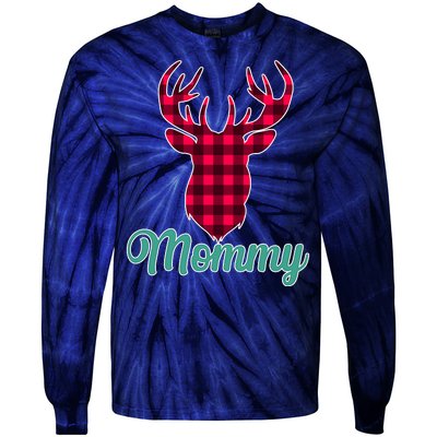 Matching Holiday Family Plaid Reindeer Mommy Tie-Dye Long Sleeve Shirt