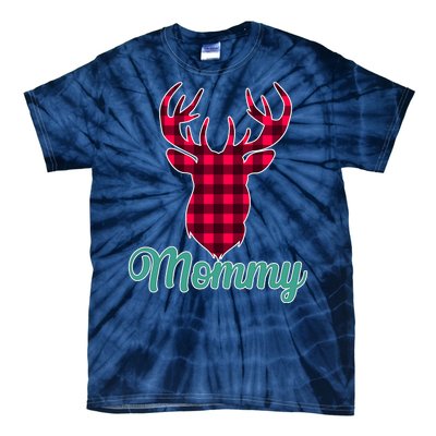 Matching Holiday Family Plaid Reindeer Mommy Tie-Dye T-Shirt