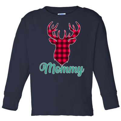 Matching Holiday Family Plaid Reindeer Mommy Toddler Long Sleeve Shirt