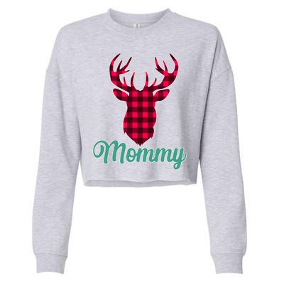 Matching Holiday Family Plaid Reindeer Mommy Cropped Pullover Crew