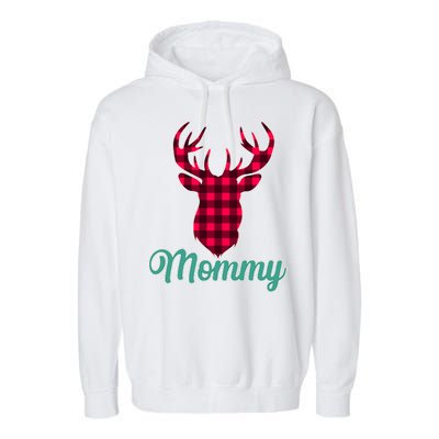 Matching Holiday Family Plaid Reindeer Mommy Garment-Dyed Fleece Hoodie