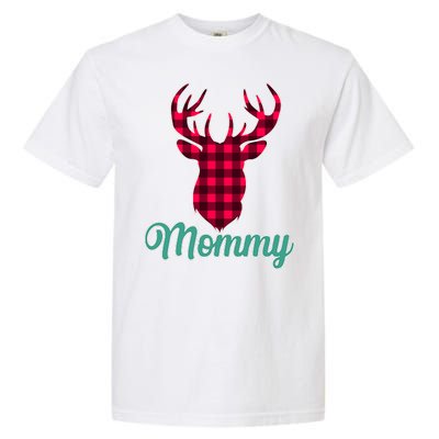 Matching Holiday Family Plaid Reindeer Mommy Garment-Dyed Heavyweight T-Shirt