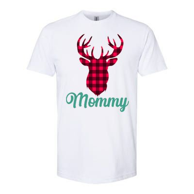 Matching Holiday Family Plaid Reindeer Mommy Softstyle CVC T-Shirt