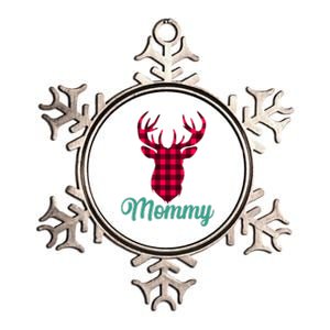 Matching Holiday Family Plaid Reindeer Mommy Metallic Star Ornament