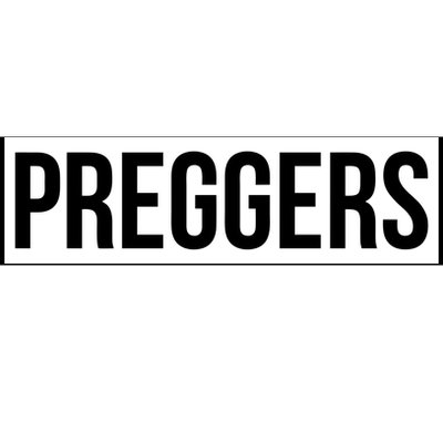 Maternity Slogan Preggers Box Logo Bumper Sticker