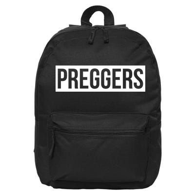 Maternity Slogan Preggers Box Logo 16 in Basic Backpack