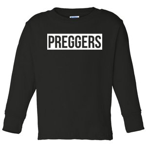 Maternity Slogan Preggers Box Logo Toddler Long Sleeve Shirt