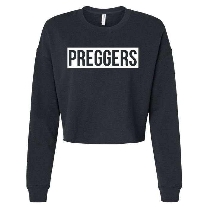 Maternity Slogan Preggers Box Logo Cropped Pullover Crew