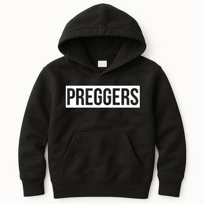 Maternity Slogan Preggers Box Logo Kids Hoodie