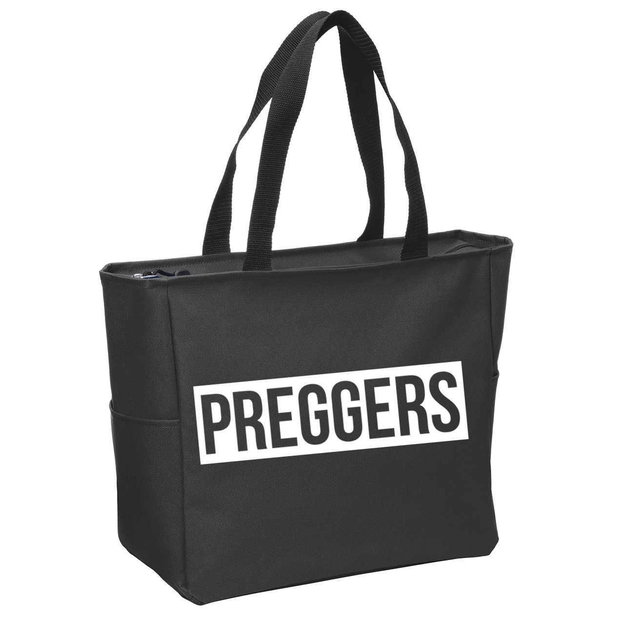 Maternity Slogan Preggers Box Logo Zip Tote Bag