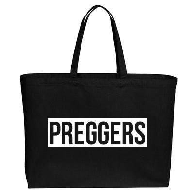 Maternity Slogan Preggers Box Logo Cotton Canvas Jumbo Tote