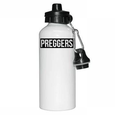 Maternity Slogan Preggers Box Logo Aluminum Water Bottle