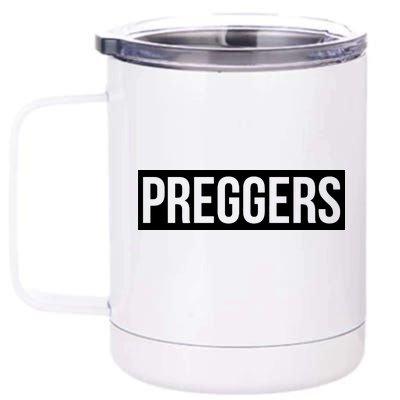 Maternity Slogan Preggers Box Logo 12 oz Stainless Steel Tumbler Cup