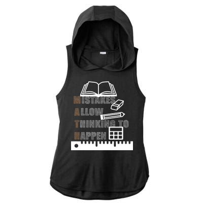 Math Allow Thinking To Happen Ladies PosiCharge Tri-Blend Wicking Draft Hoodie Tank