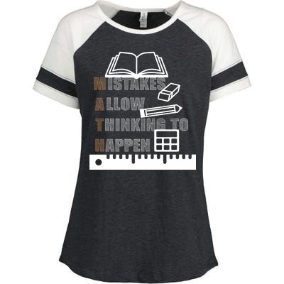 Math Allow Thinking To Happen Enza Ladies Jersey Colorblock Tee