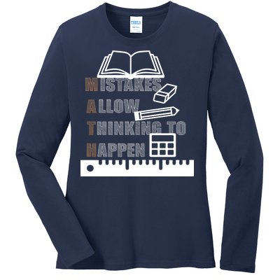 Math Allow Thinking To Happen Ladies Long Sleeve Shirt