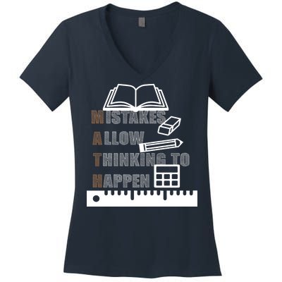 Math Allow Thinking To Happen Women's V-Neck T-Shirt