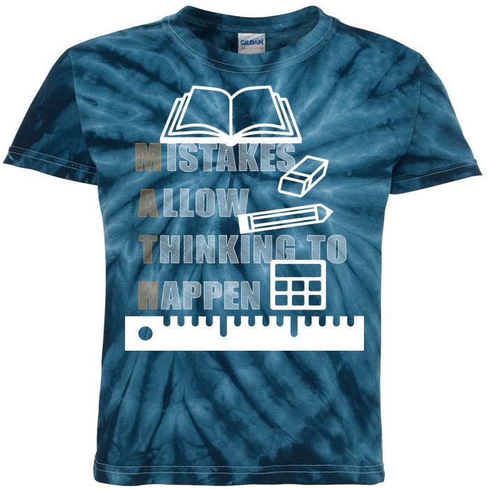 Math Allow Thinking To Happen Kids Tie-Dye T-Shirt