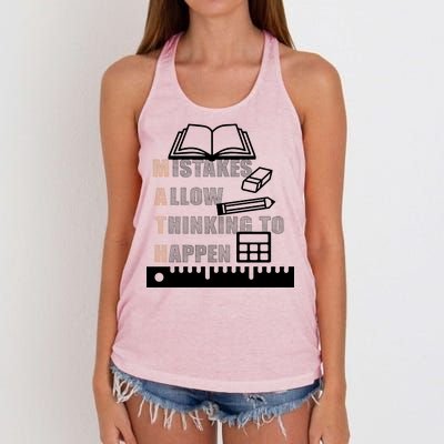 Math Allow Thinking To Happen Women's Knotted Racerback Tank