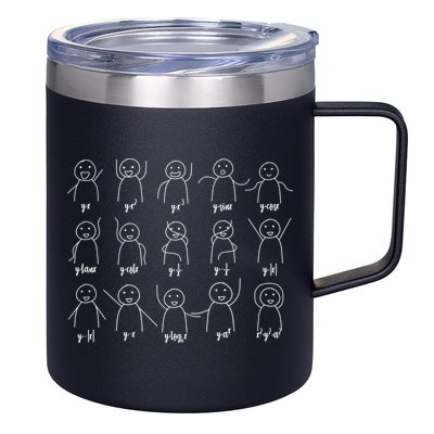 Math Equation Algebra Poses Graph Figures 12oz Stainless Steel Coffee Mug