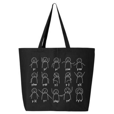 Math Equation Algebra Poses Graph Figures 25L Jumbo Tote