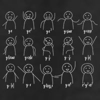 Math Equation Algebra Poses Graph Figures 25L Jumbo Tote