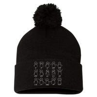 Math Equation Algebra Poses Graph Figures Pom Pom 12in Knit Beanie