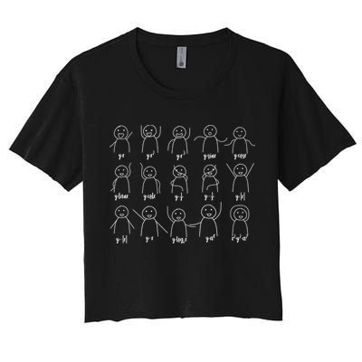 Math Equation Algebra Poses Graph Figures Crop Top