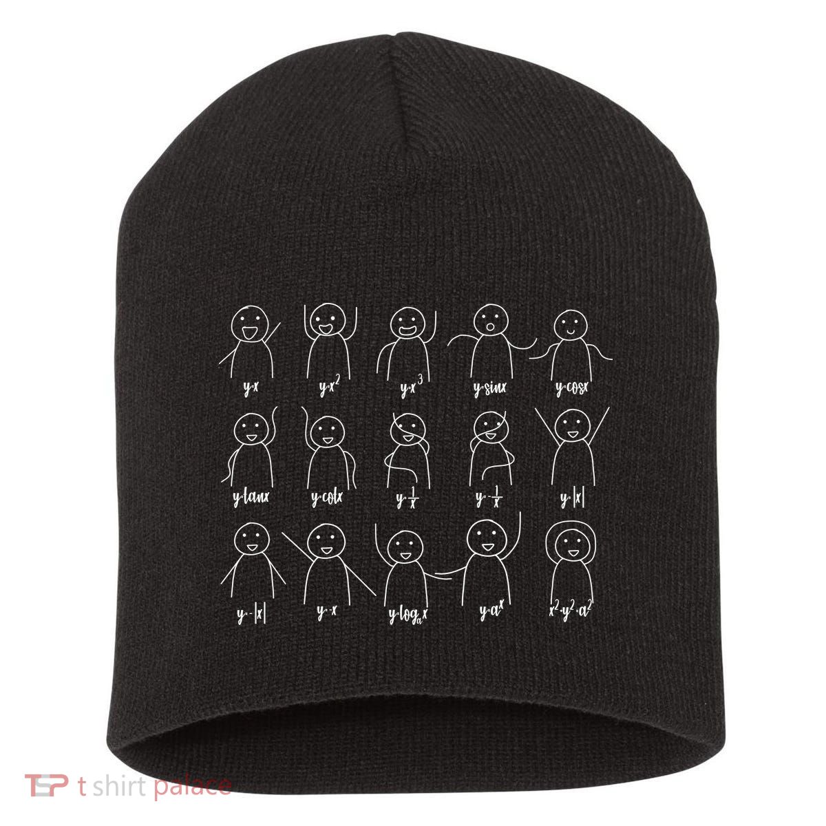 Math Equation Algebra Poses Graph Figures Short Acrylic Beanie