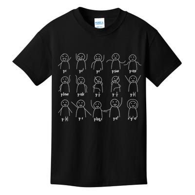 Math Equation Algebra Poses Graph Figures Kids T-Shirt