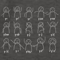 Math Equation Algebra Poses Graph Figures Vector Backpack