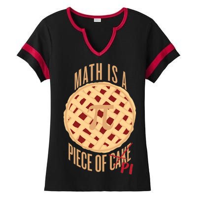 Math Is A Piece Of Cake Pi Day Ladies Halftime Notch Neck Tee