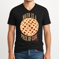 Math Is A Piece Of Cake Pi Day V-Neck T-Shirt