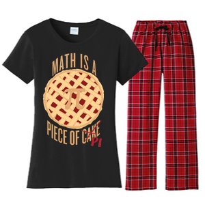 Math Is A Piece Of Cake Pi Day Women's Flannel Pajama Set