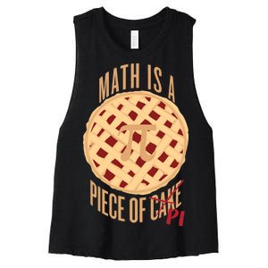 Math Is A Piece Of Cake Pi Day Women's Racerback Cropped Tank