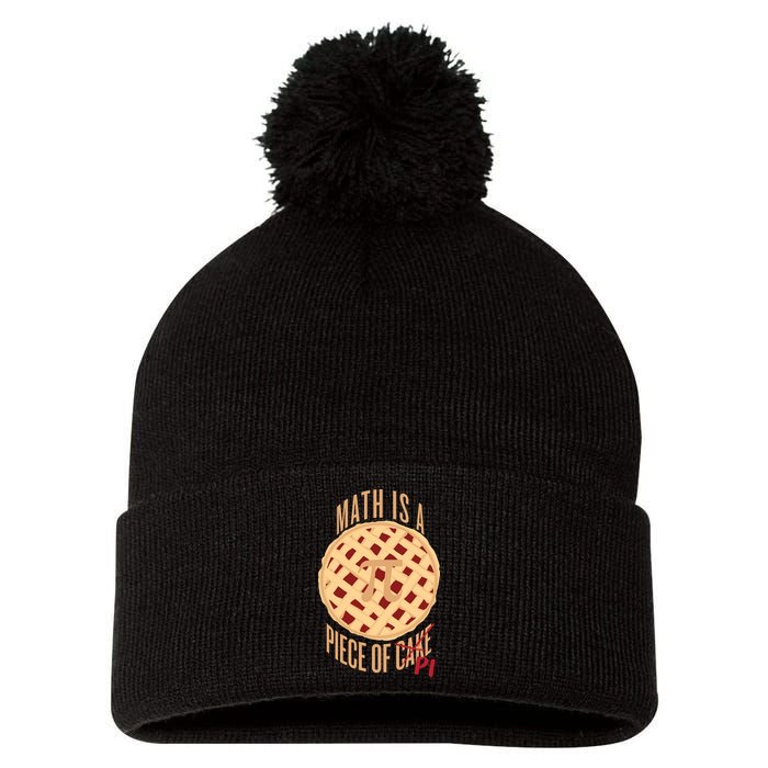 Math Is A Piece Of Cake Pi Day Pom Pom 12in Knit Beanie